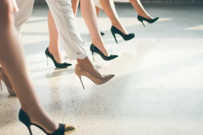 Women confidently stepping forward in high heels, representing empowerment and ambition — perfect for a blog on the 3 Best Side Hustles for Women.